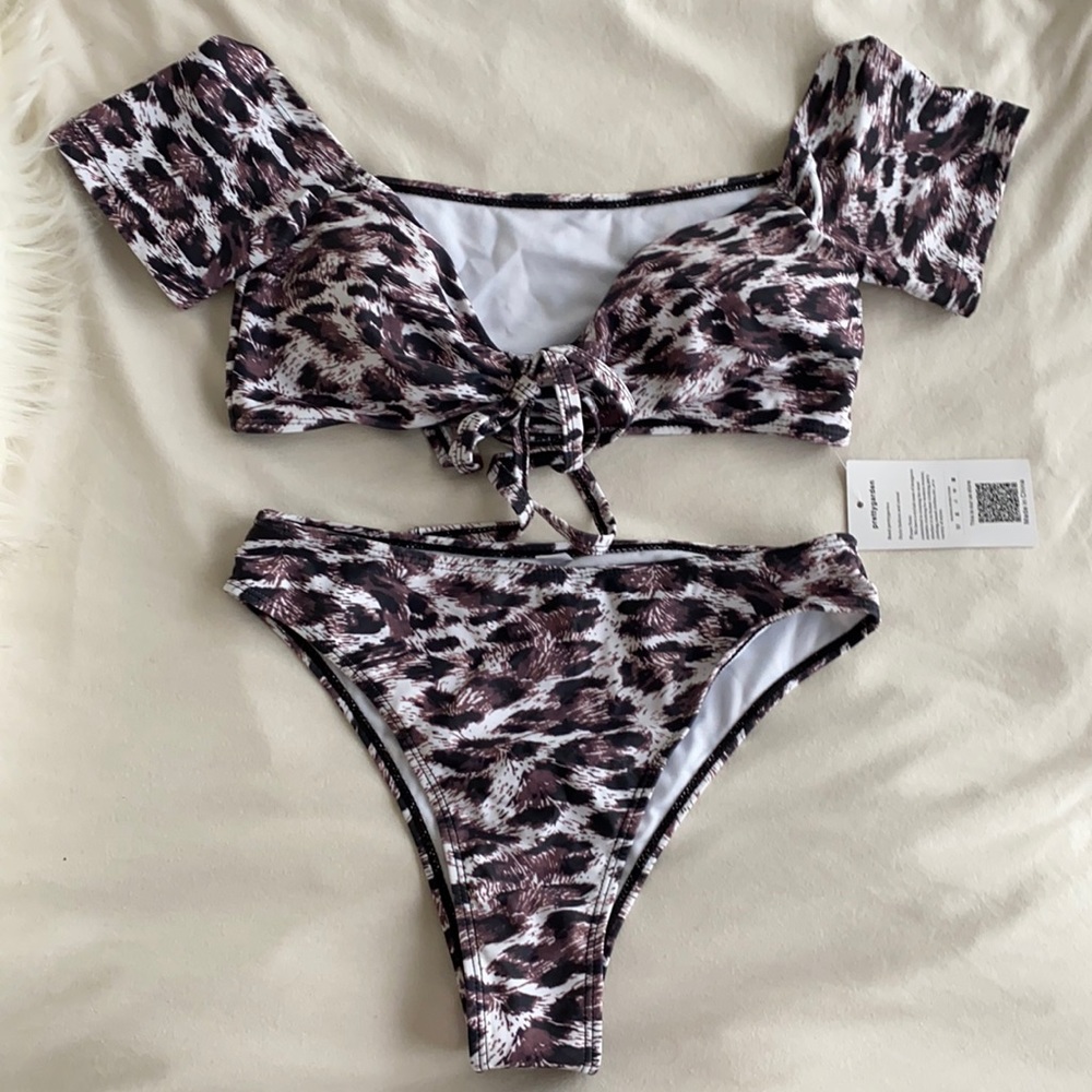 Amazon Animal Print Off the Shoulder Bikini